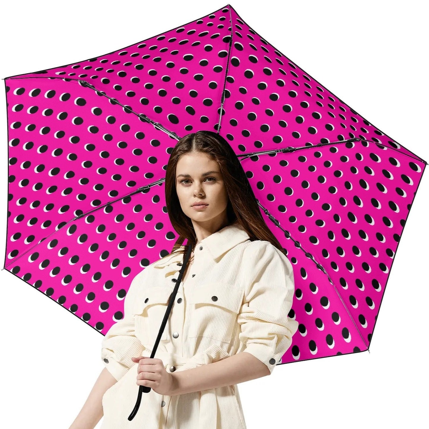 Dotted - Fully Auto Open & Close Umbrella Printing Inside - Many Colours to Choose From!