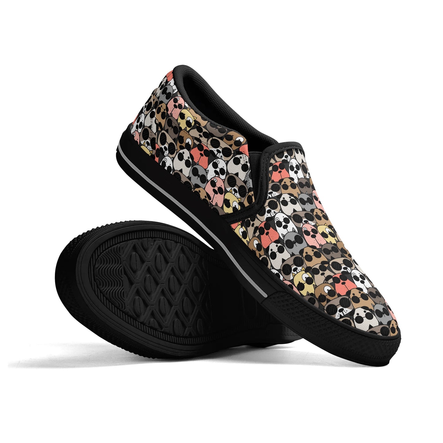 Men's Fun Patterned Canvas Upper Rubber Loafers