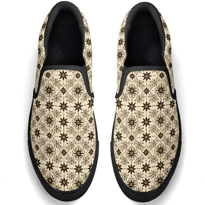 Men's Fun Patterned Canvas Upper Rubber Loafers