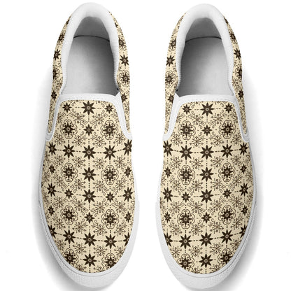 Men's Fun Patterned Canvas Upper Rubber Loafers