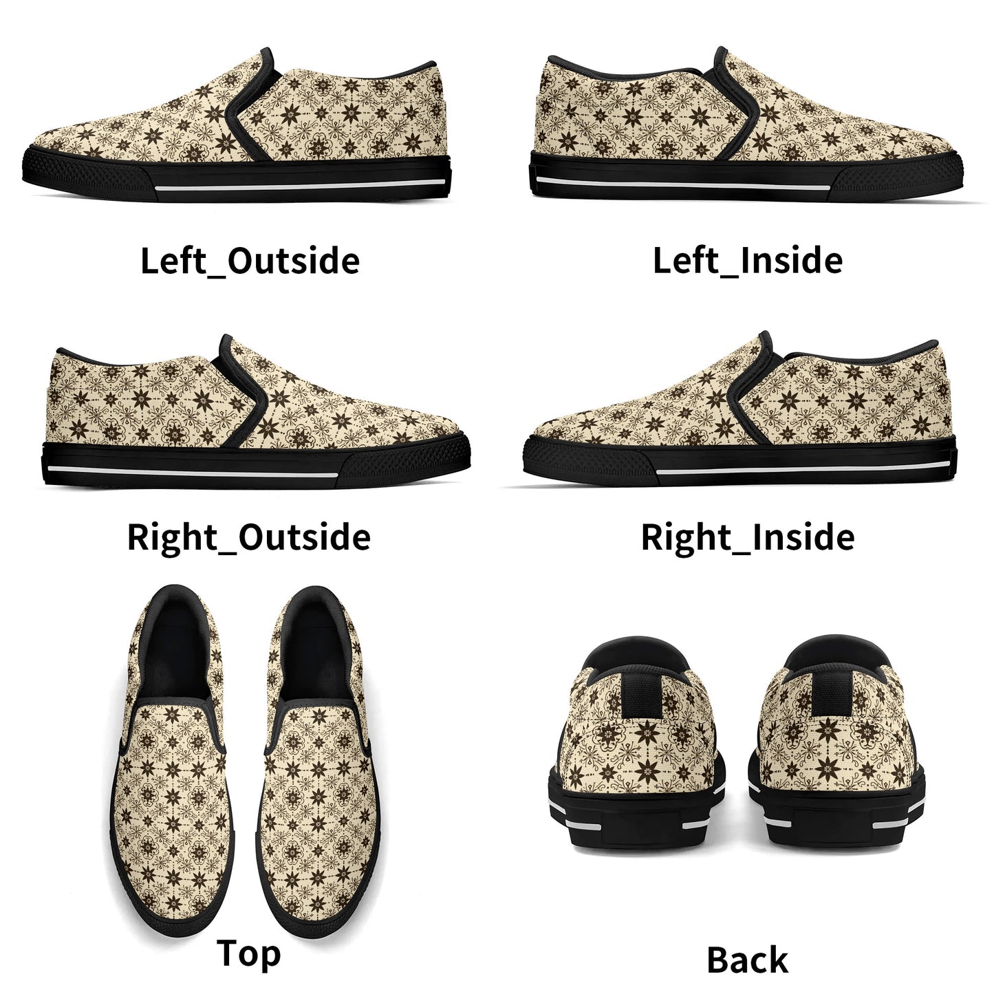 Men's Fun Patterned Canvas Upper Rubber Loafers