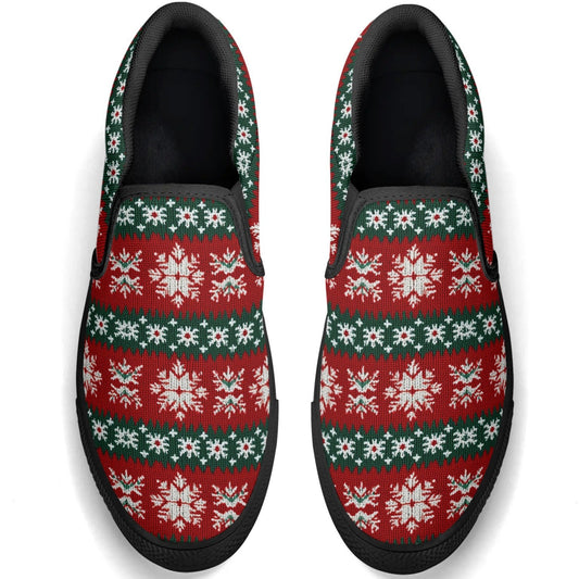 Men's Fun Patterned Canvas Upper Rubber Loafers