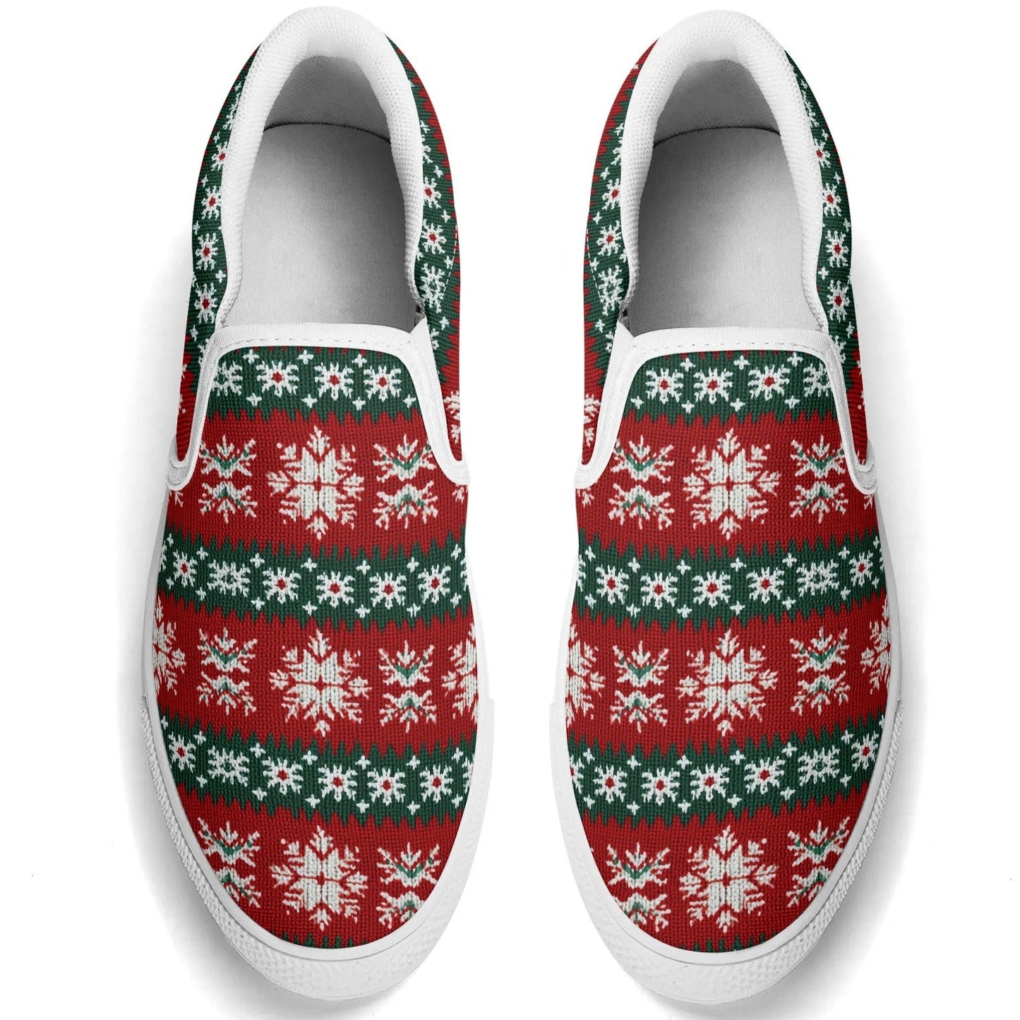 Men's Fun Patterned Canvas Upper Rubber Loafers