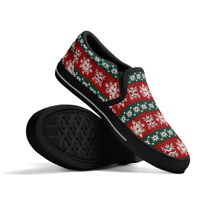 Men's Fun Patterned Canvas Upper Rubber Loafers