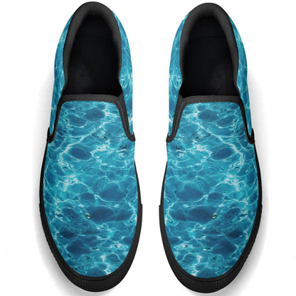 Mens Blue Patterned Rubber Loafers