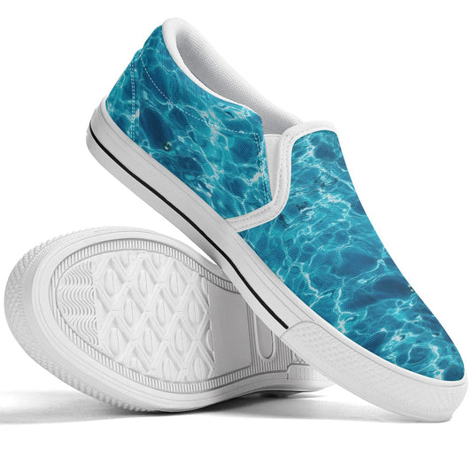 Blue Patterned | Unisex Rubber Slip On Loafer Shoes