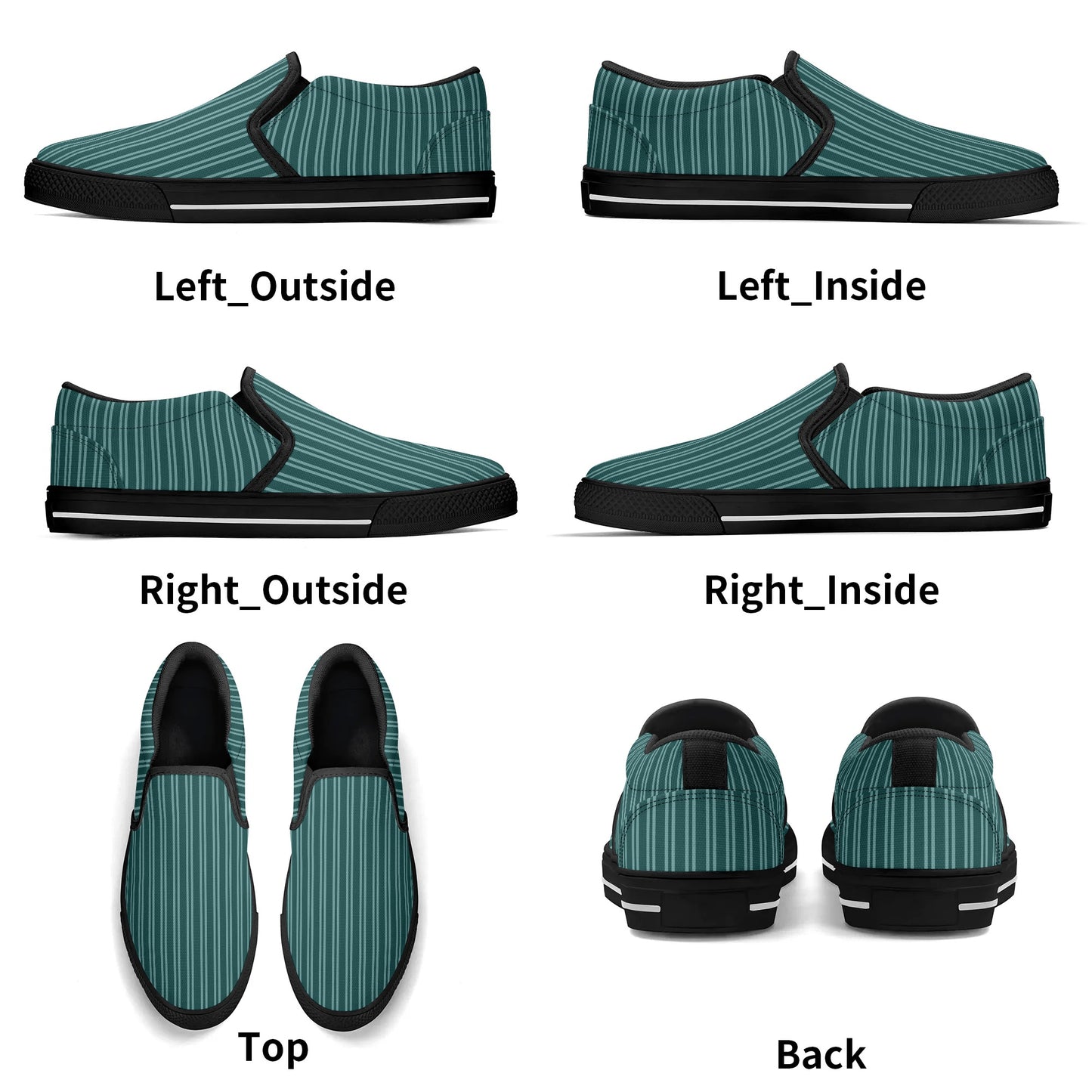 Mens Striped Rubber Loafers