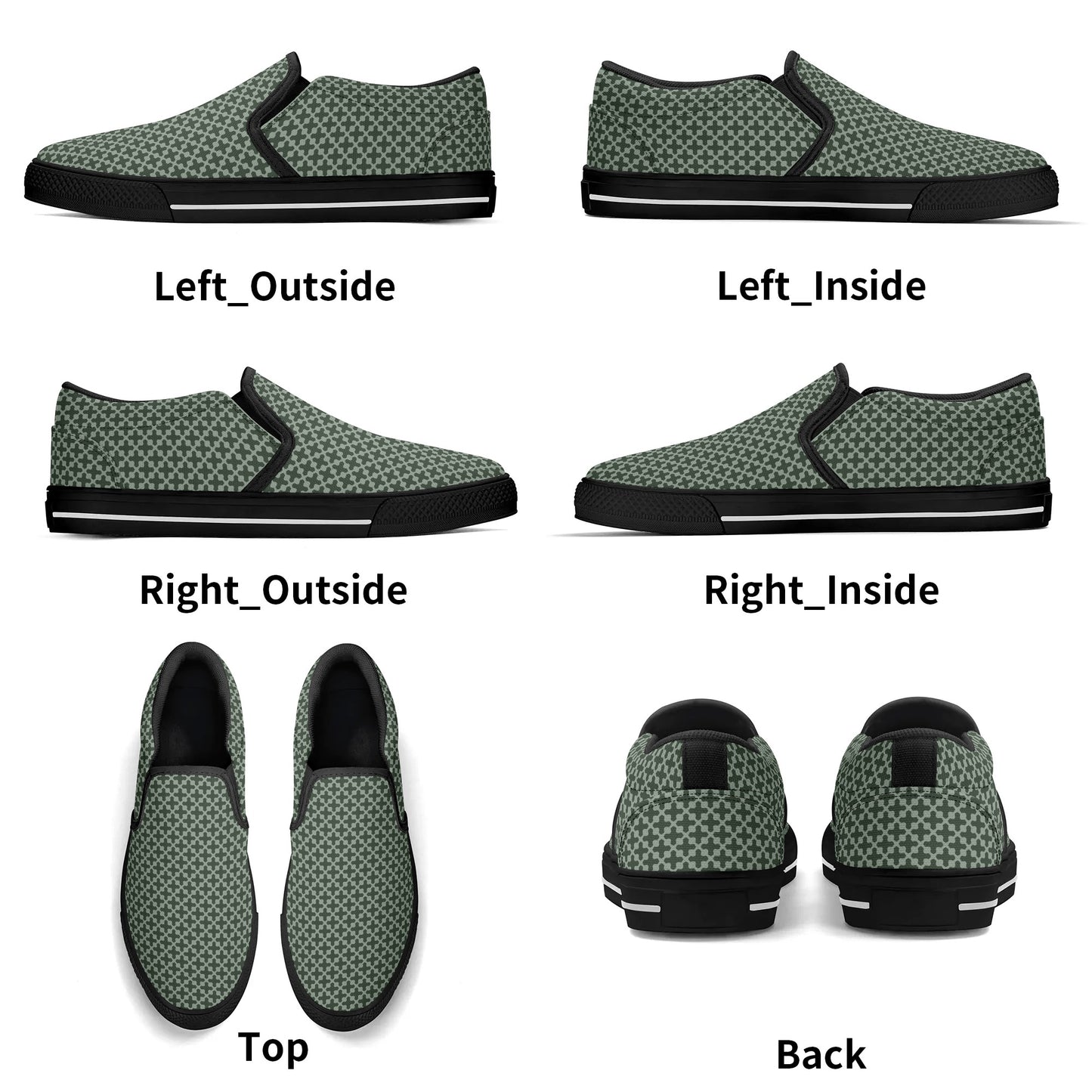 Mens Green Shade Rubber Soled Loafers - Slip On Shoes