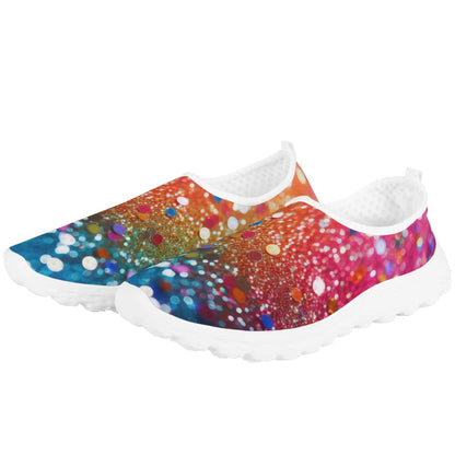 Womens Rainbow Mesh Summer Slip-On Shoes