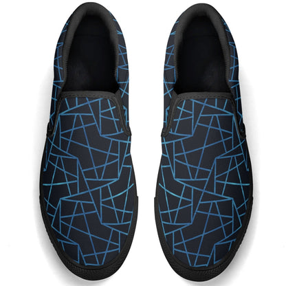 Mens Blue Patterned Rubber Loafers