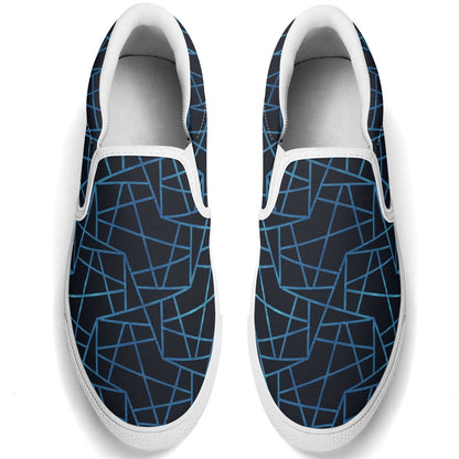 Mens Blue Patterned Rubber Loafers