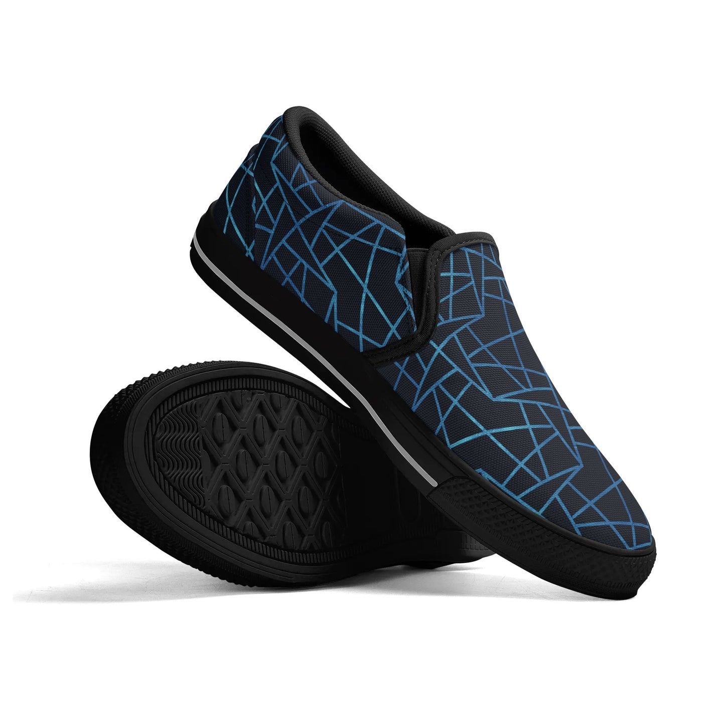 Mens Blue Patterned Rubber Loafers