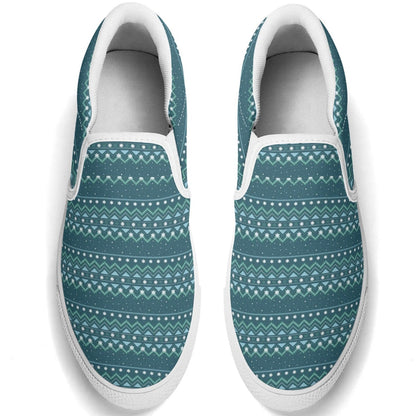 Mens Blue Patterned Rubber Loafers