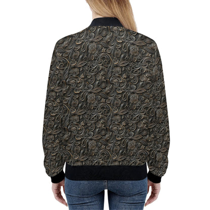 Various Prints - Womens Zip Up Bomber Jacket