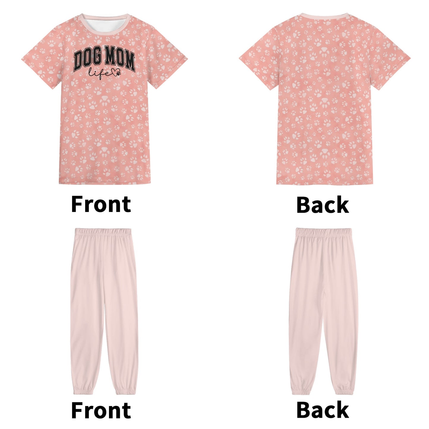 Dog Mom - Unisex Short Sleeve Tee + Pants PJ Set