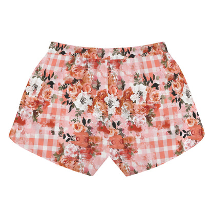 Grunge Rose Plaid - Women's Casual Shorts/Loungewear