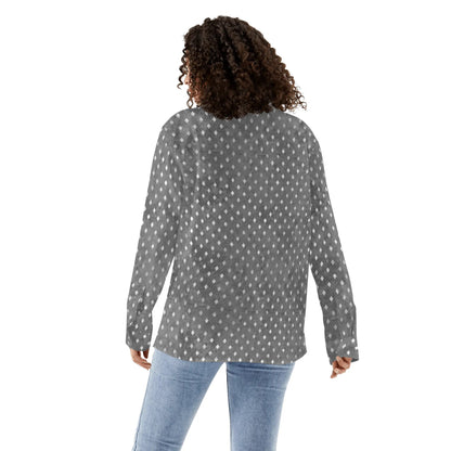 Diamonds - Womens Casual Long Sleeve Button-Up Shirt