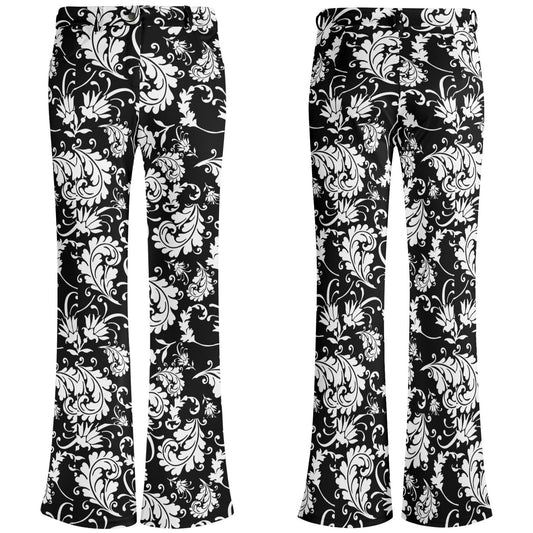 Women's Retro Flare Pants - MUTED Toned Prints