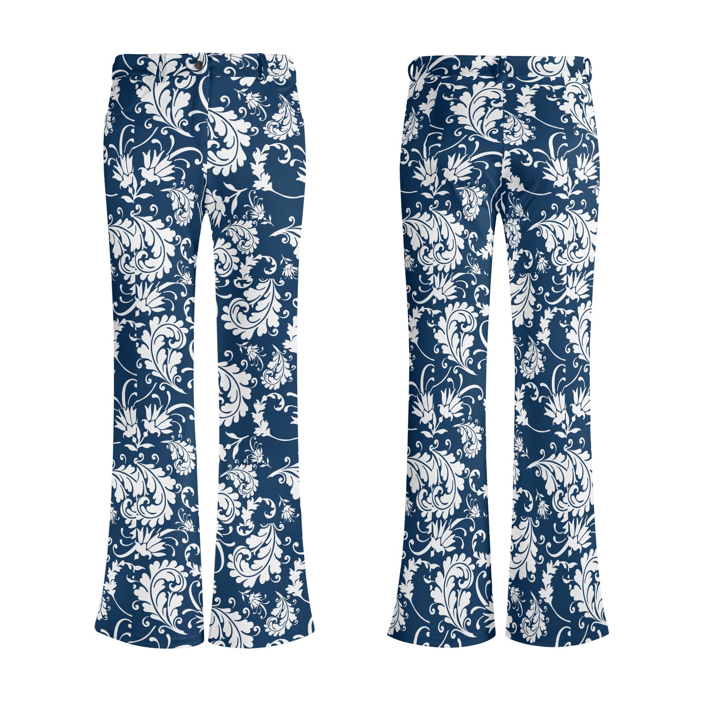 Women's Retro Flare Pants - MUTED Toned Prints