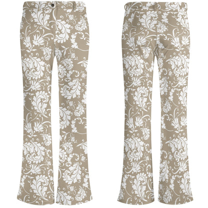 Women's Retro Flare Pants - MUTED Toned Prints