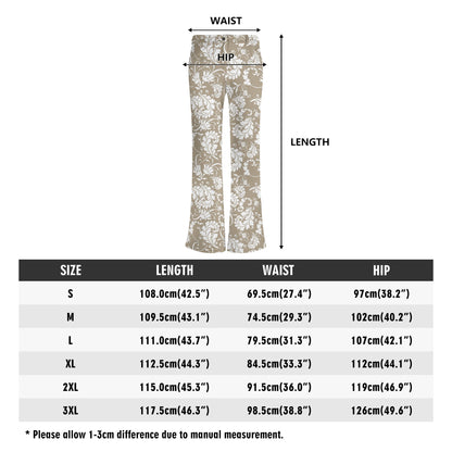 Women's Retro Flare Pants - MUTED Toned Prints