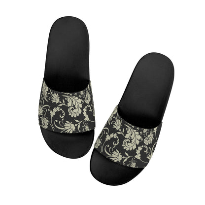 Black Soled Coloured Paisley - Women's Slide-On Sandals