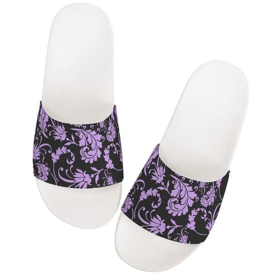 White Soled Coloured Paisley - Women's Slide-On Sandals