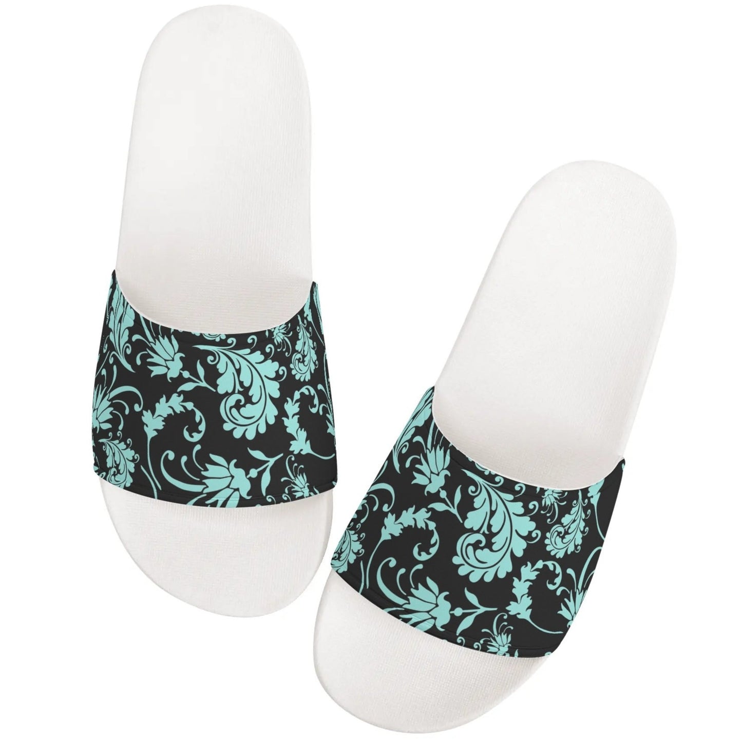 White Soled Coloured Paisley - Women's Slide-On Sandals