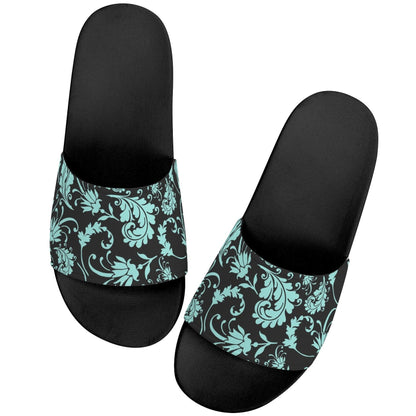 Black Soled Coloured Paisley - Women's Slide-On Sandals