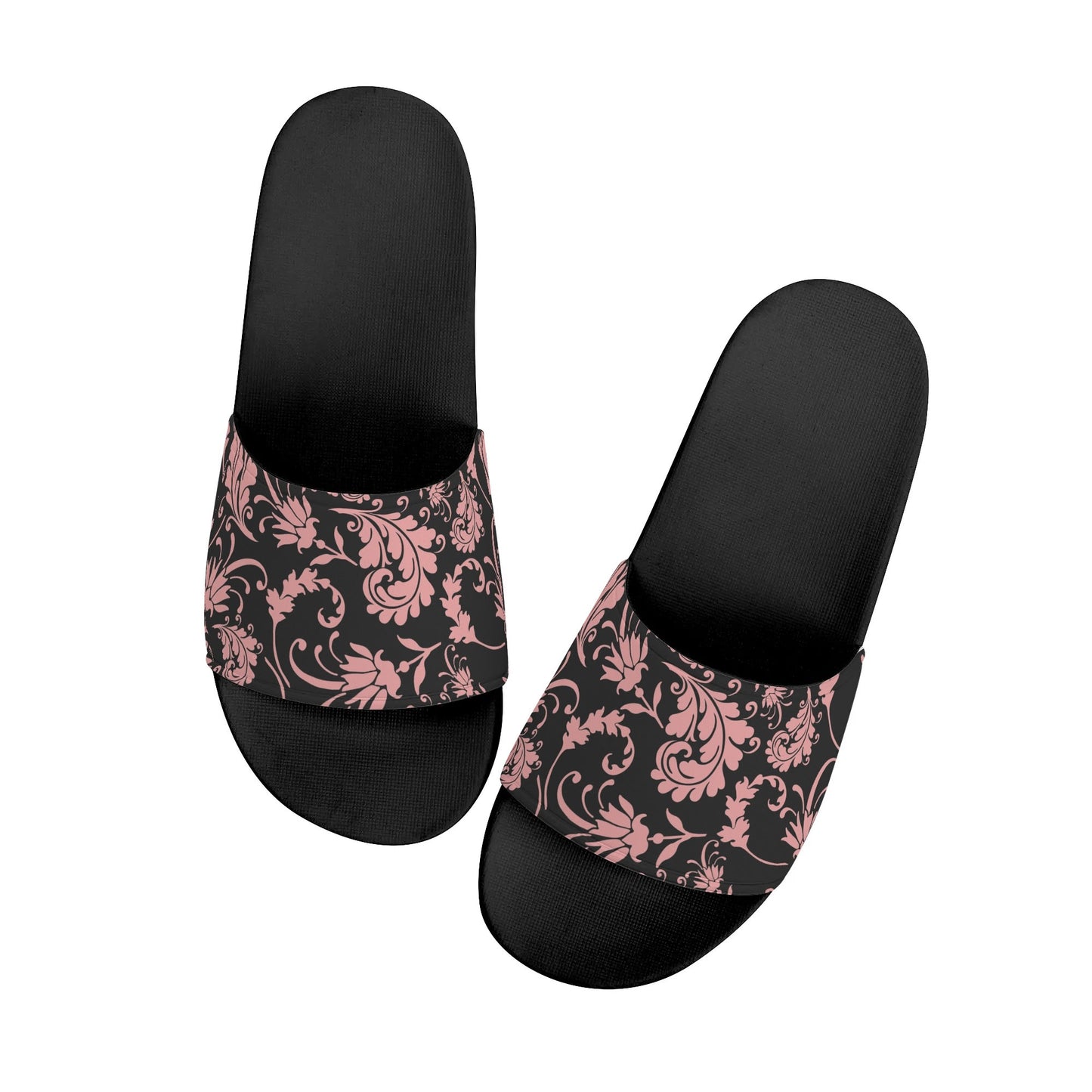 Black Soled Coloured Paisley - Women's Slide-On Sandals