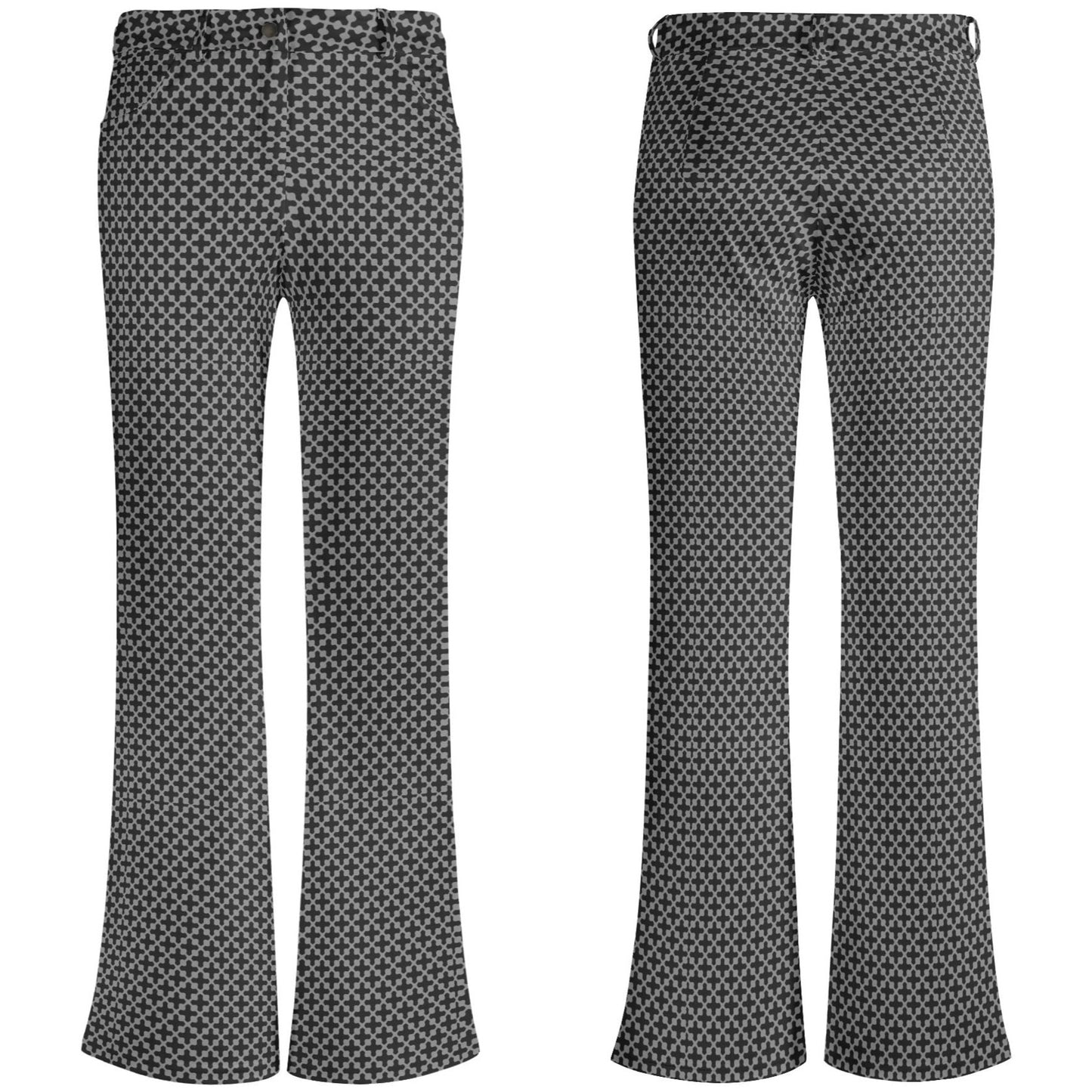 Retro Groovy Dark Tones - Womens Flare Pants