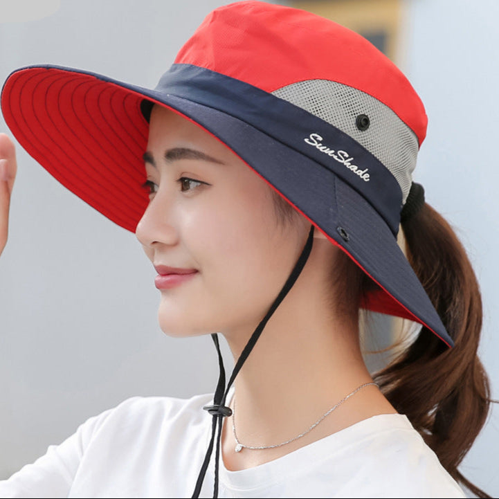 Red Mountaineering Ponytail Hat