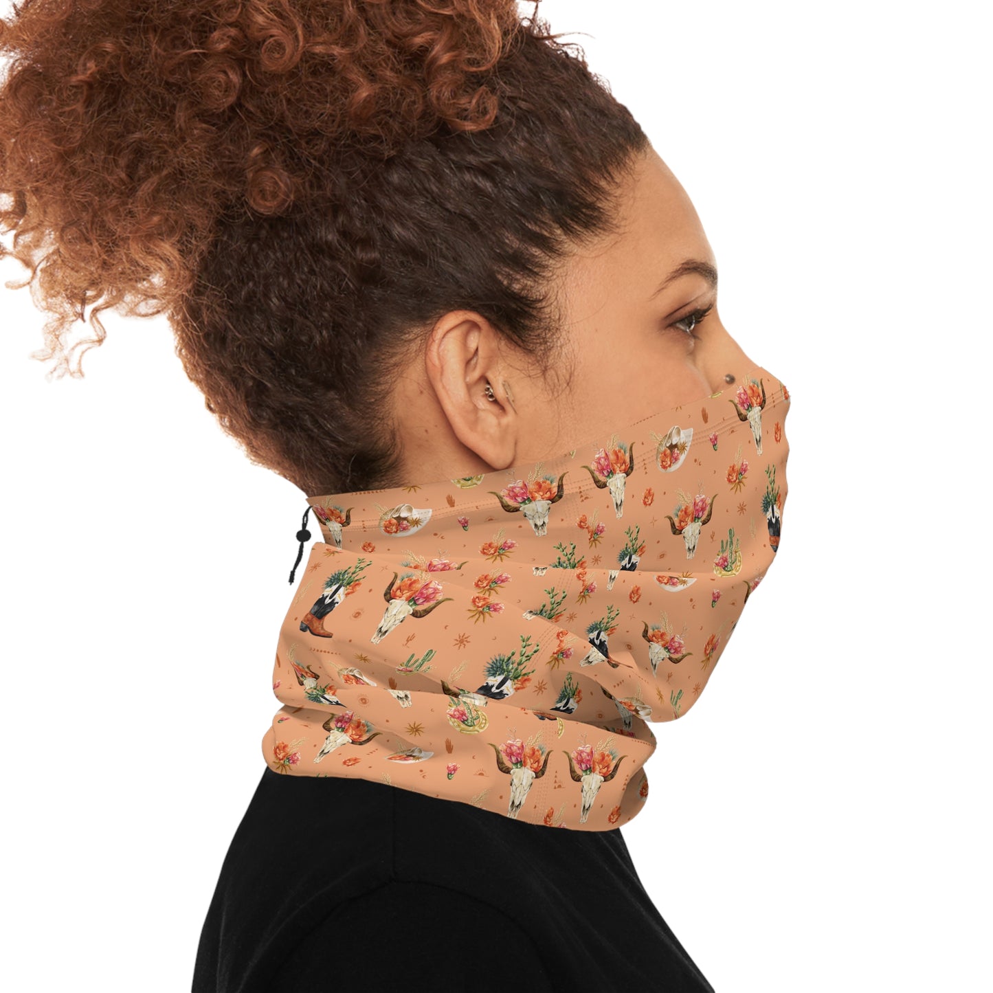 Western Bloom Neck Gaiter – Rustic Charm with Floral Flair