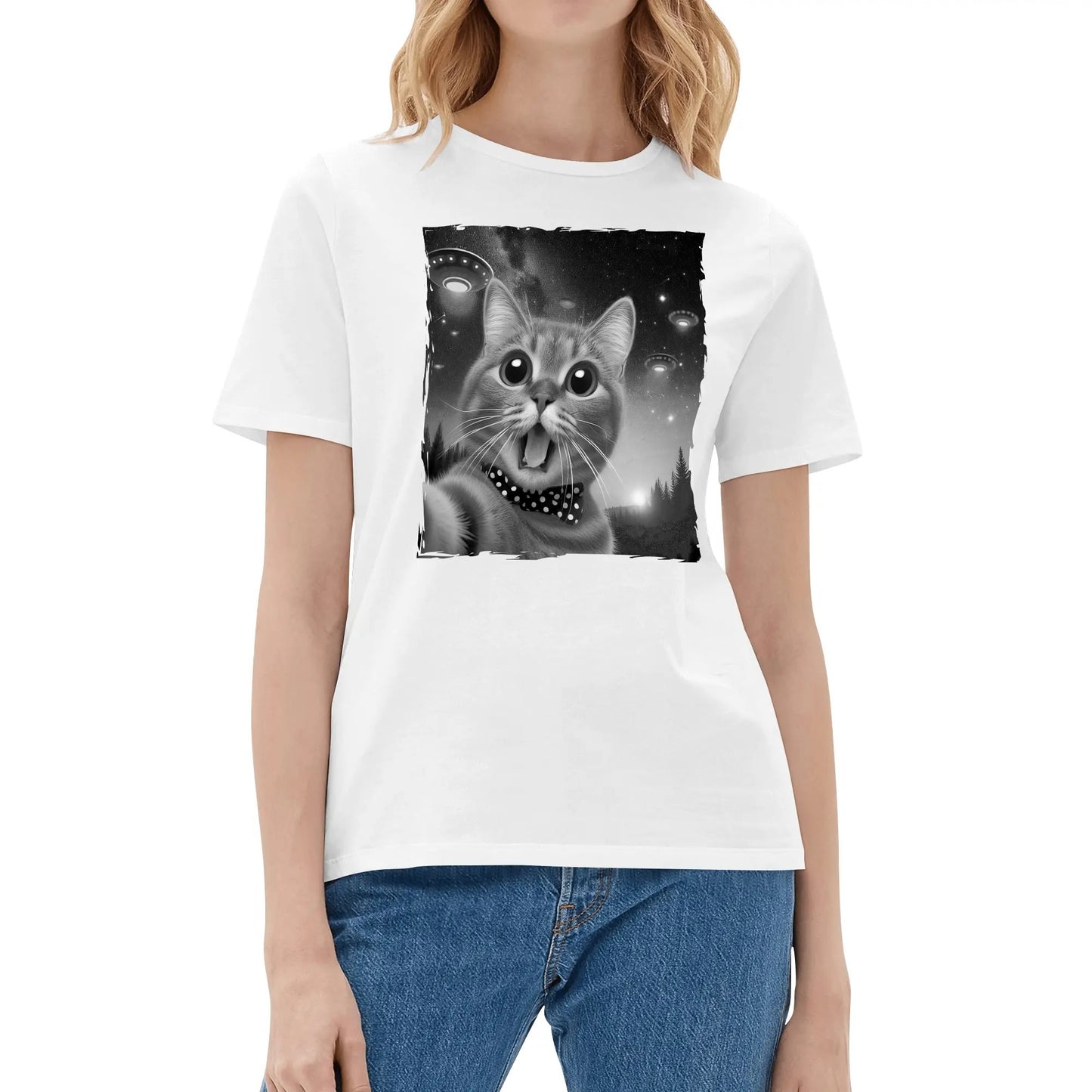 Cat Selfie - ALIENS! Men & Womens Super Soft 100% Cotton T-Shirts