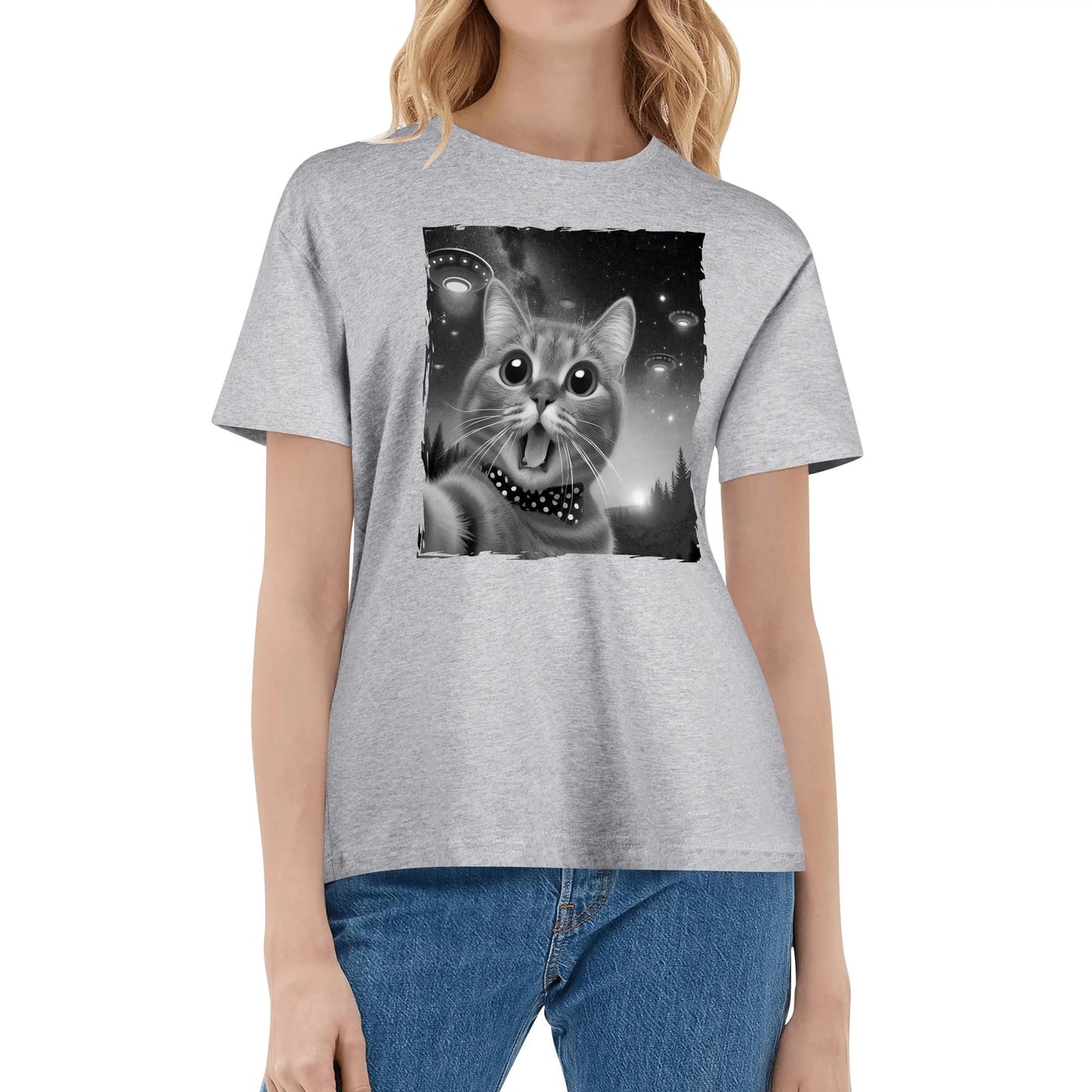 Cat Selfie - ALIENS! Men & Womens Super Soft 100% Cotton T-Shirts