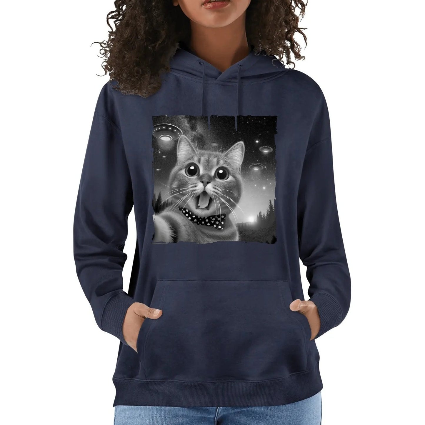 Cat Selfie - ALIENS! - Unisex Soft Cotton Hoodie