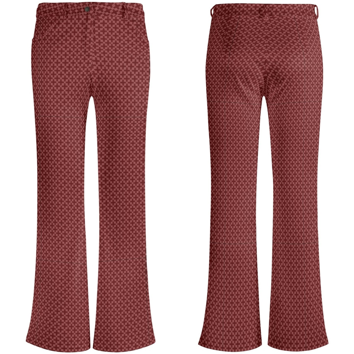 Retro Groovy Dark Tones - Womens Flare Pants