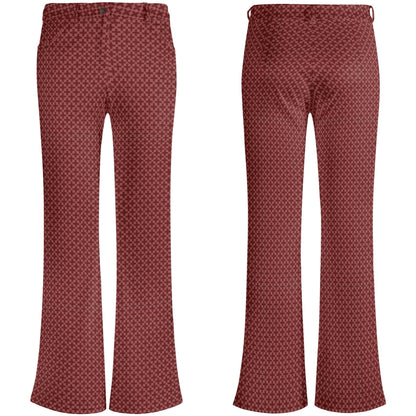 Retro Groovy Dark Tones - Womens Flare Pants