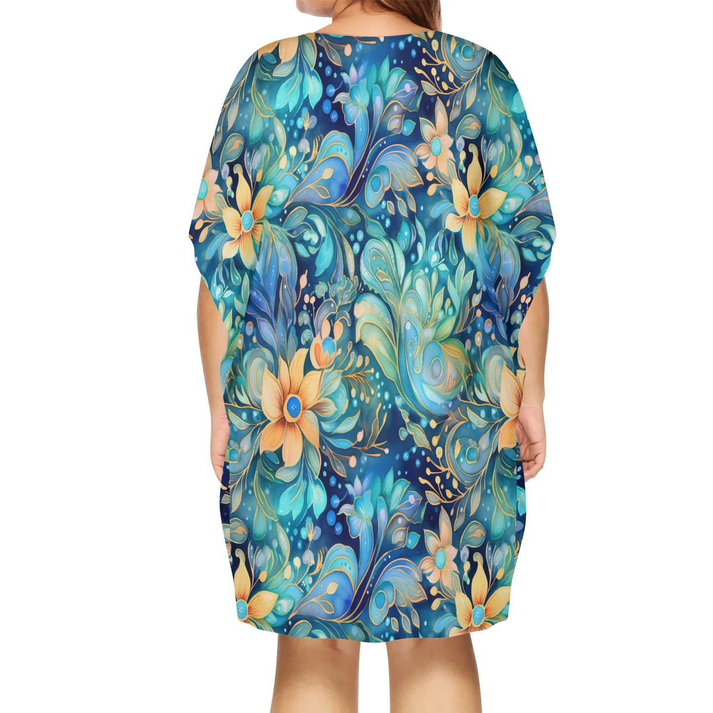 Various Patterns - Womens V-Neck Plus Size Loose Muumuu House Dress