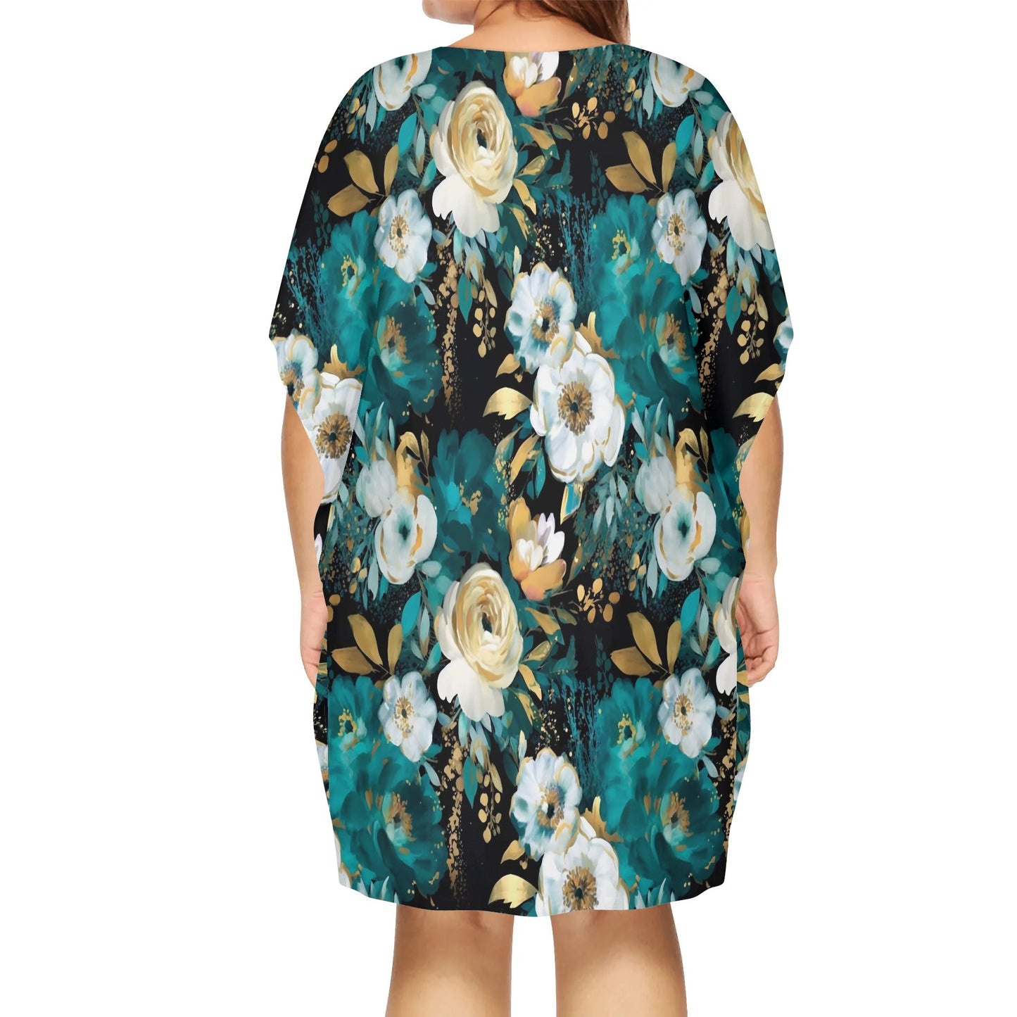 Various Patterns - Womens V-Neck Plus Size Loose Muumuu House Dress