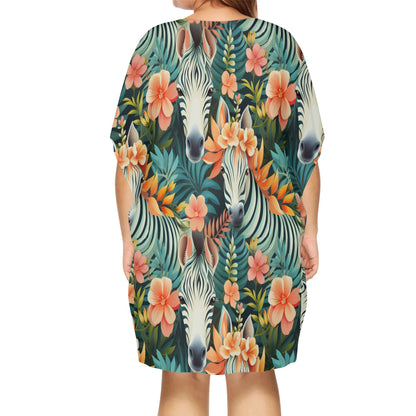 Various Patterns - Womens V-Neck Plus Size Loose Muumuu House Dress