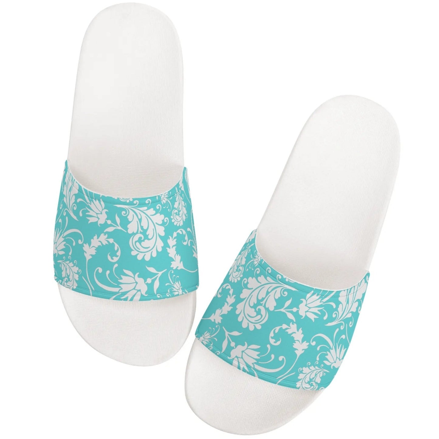 White Soled White Paisley - Women's Slide-On Sandals