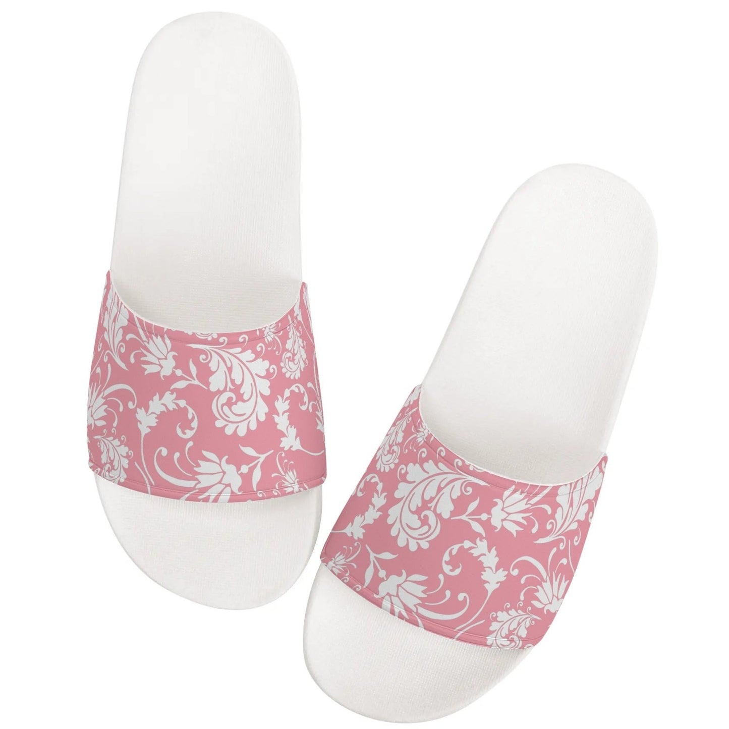 White Soled White Paisley - Women's Slide-On Sandals