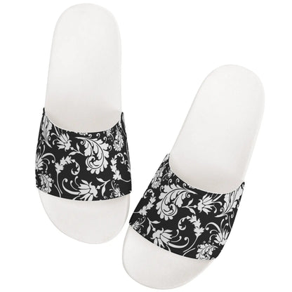 White Soled White Paisley - Women's Slide-On Sandals