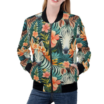 African Wildlife Prints - Women's Bomber Jacket