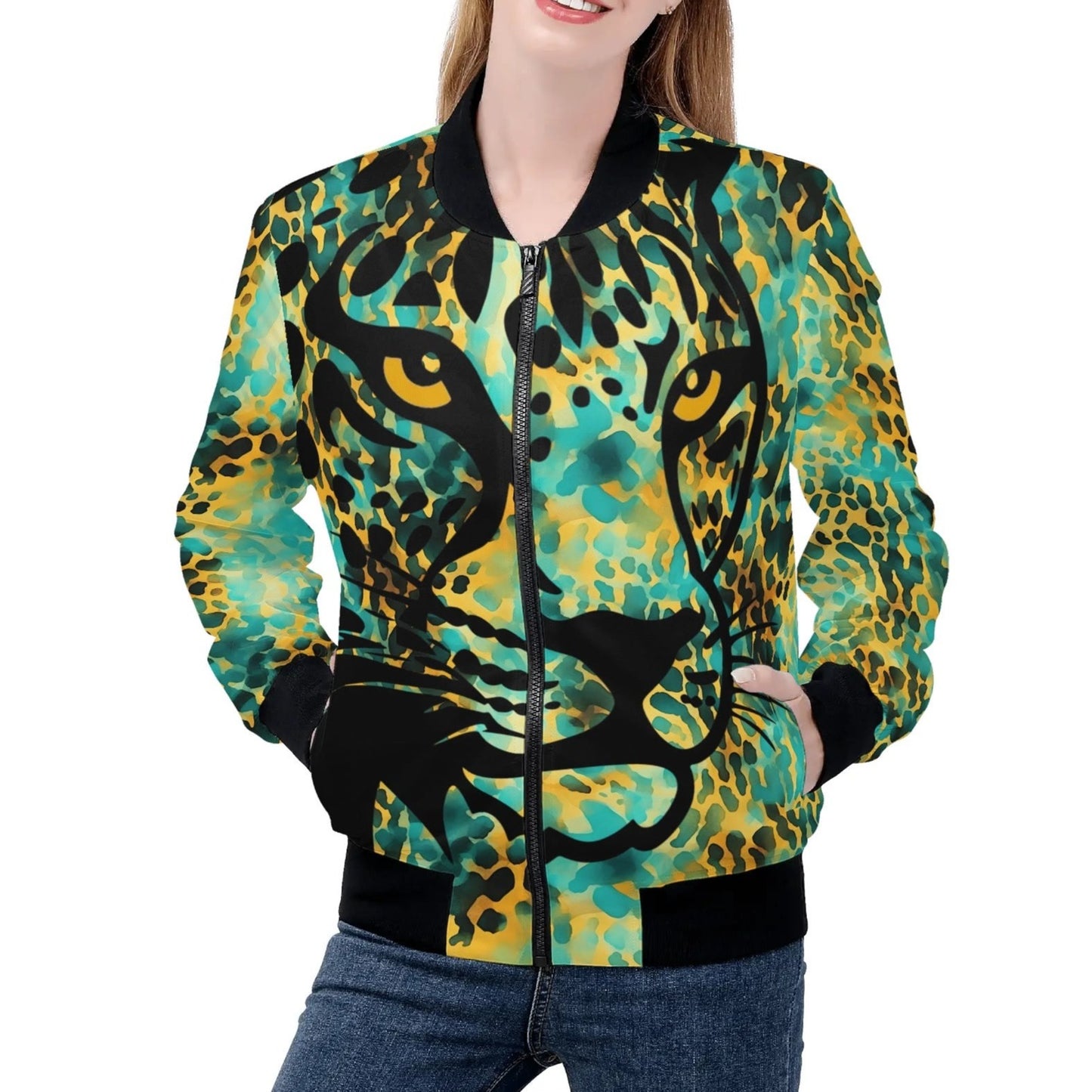 African Wildlife Prints - Women's Bomber Jacket