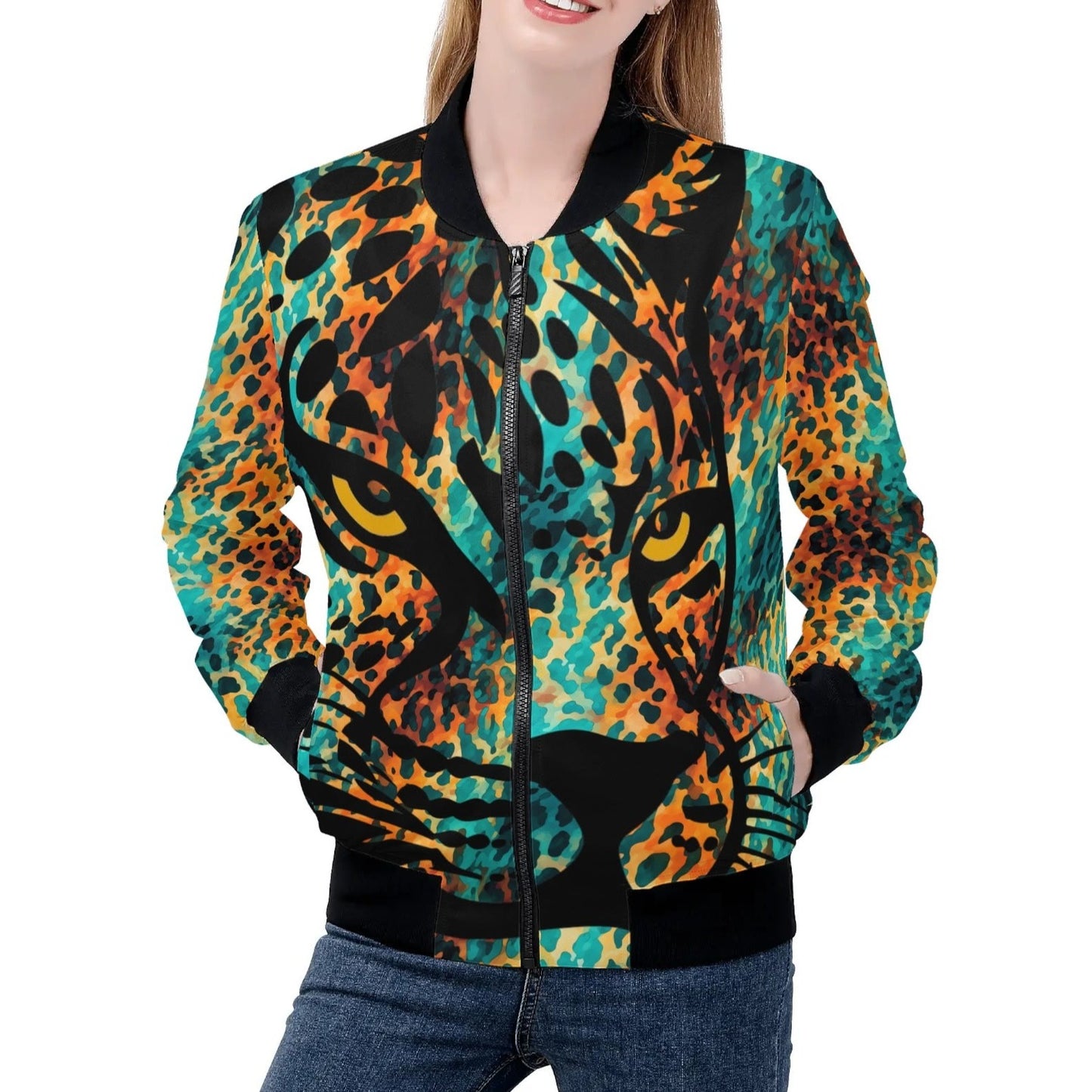 African Wildlife Prints - Women's Bomber Jacket