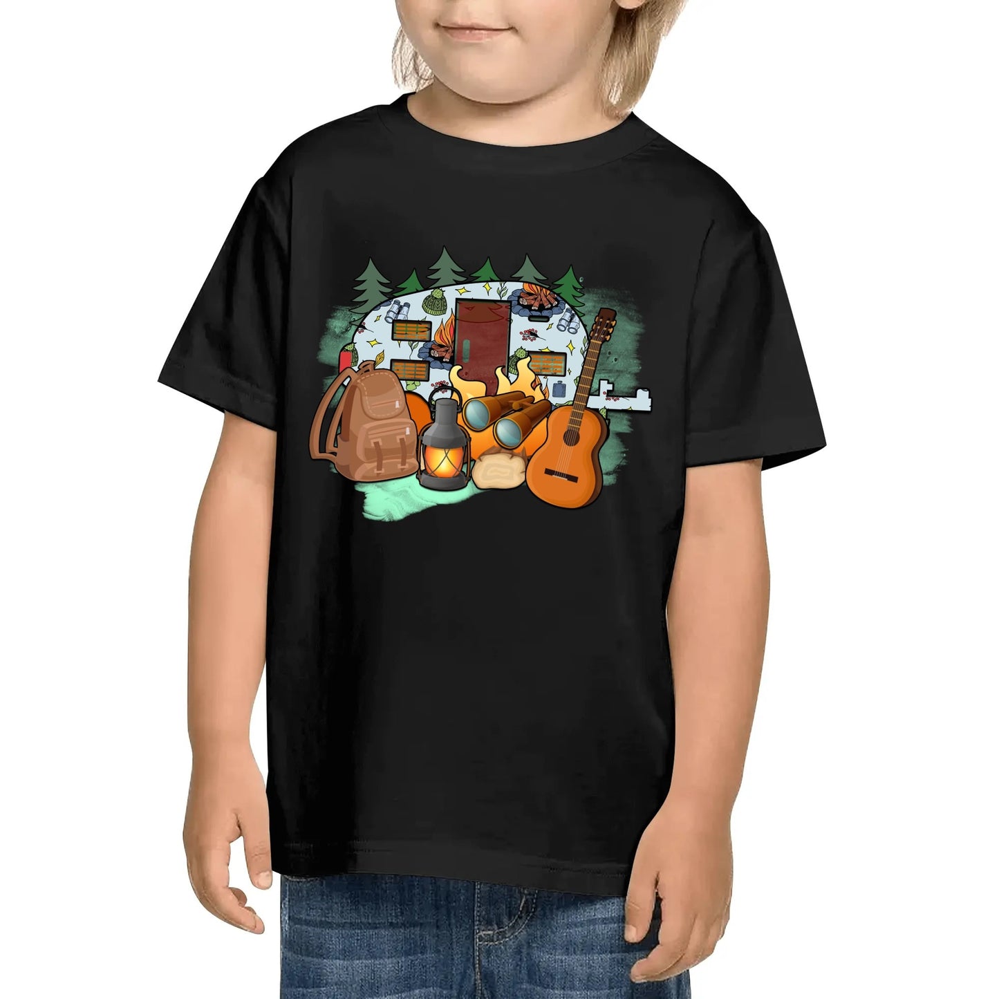 Our Trailer is a TrailManor Camping Tees For Kids - 100% Soft Cotton Double-Sided Print Camp T-Shirts