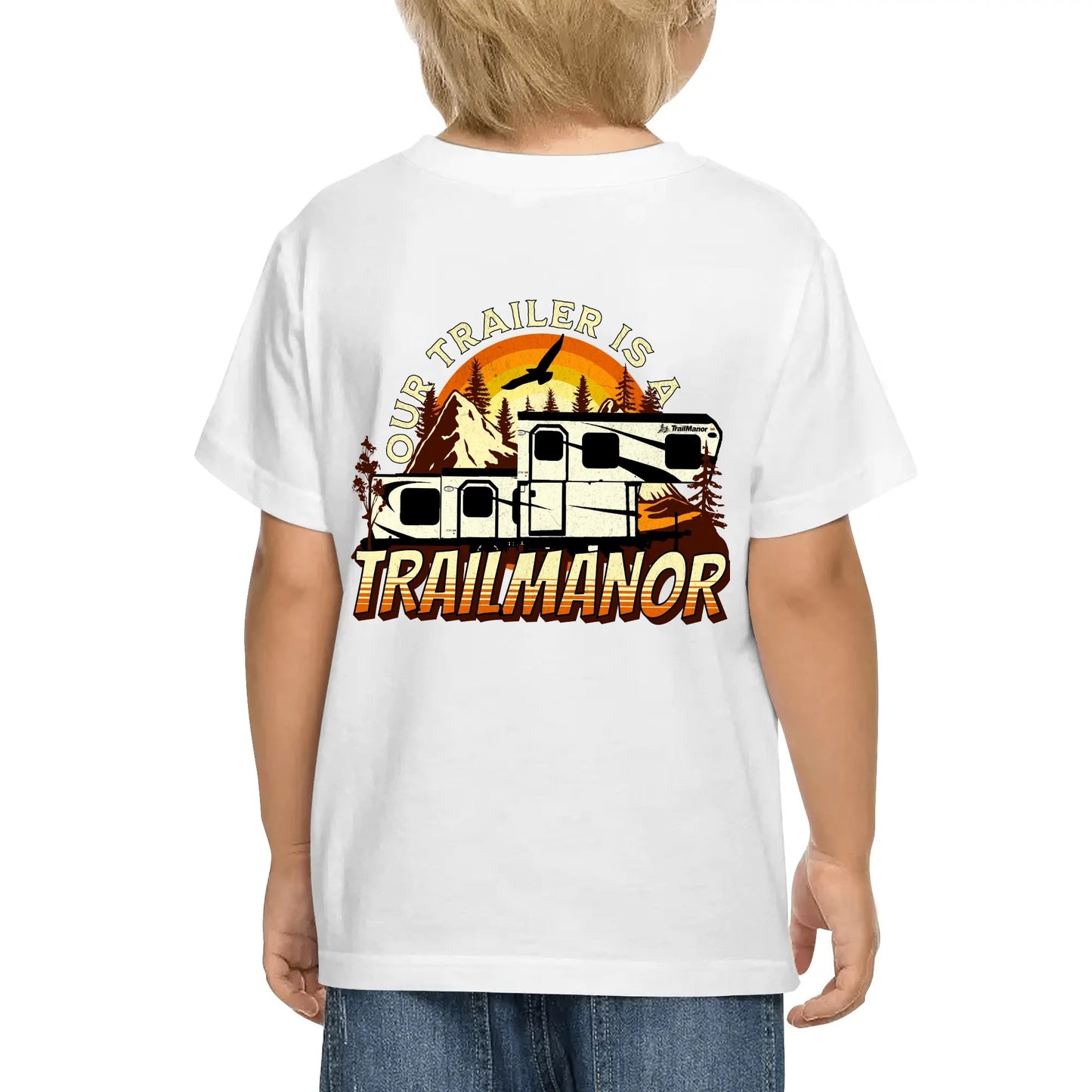 Our Trailer is a TrailManor Camping Tees For Kids - 100% Soft Cotton Double-Sided Print Camp T-Shirts