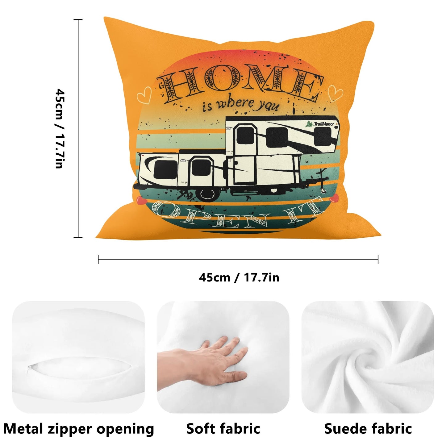 Home Is Where You Open It - TrailManor - Pillow Case Cover 18x18"